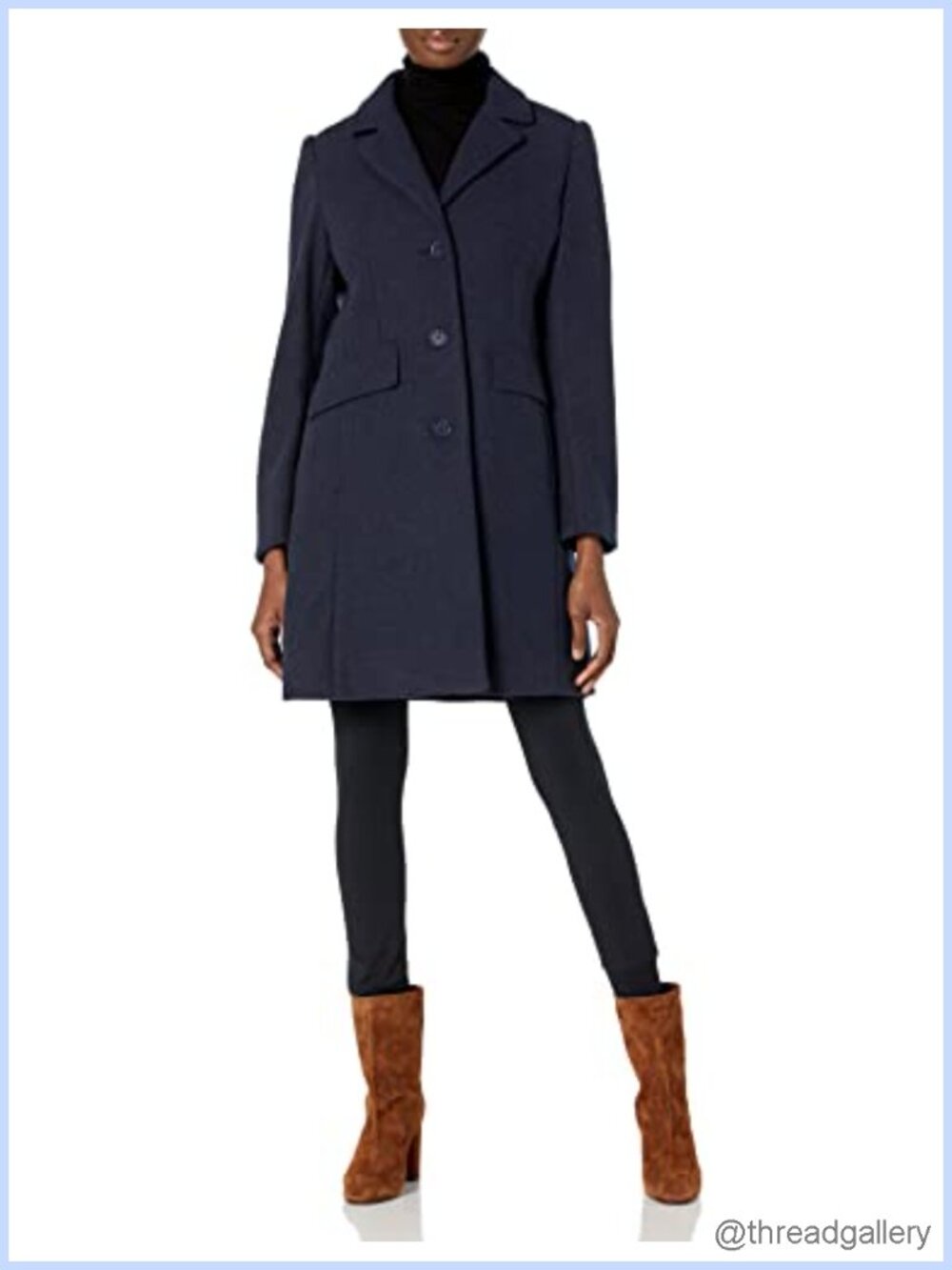 Faux Wool Winter Dress Coat Single-Breasted Notch Collar